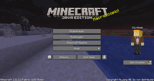 Un bouton Skin Creator sur l'écran-titre, à côté du personnage du compte.