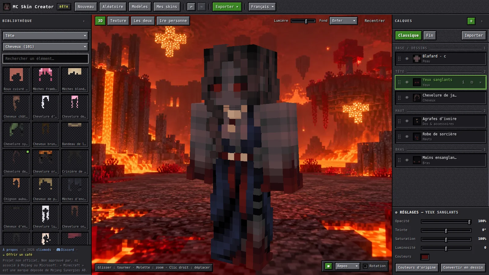 L'éditeur MC Skin Creator