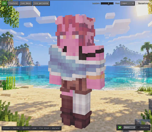 Nomade rose, fond Lagon.