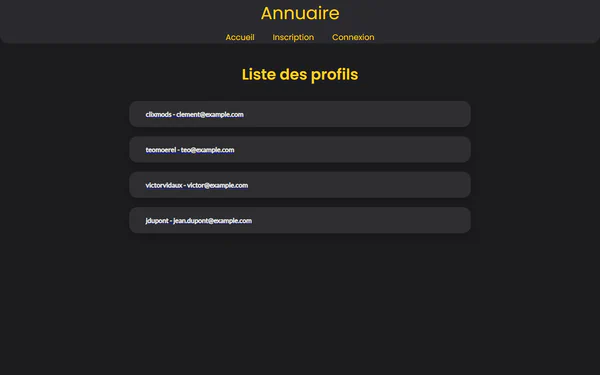 Annuaire Symfony