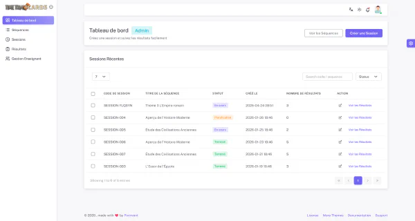 Time Trial Cards - Plateforme Web